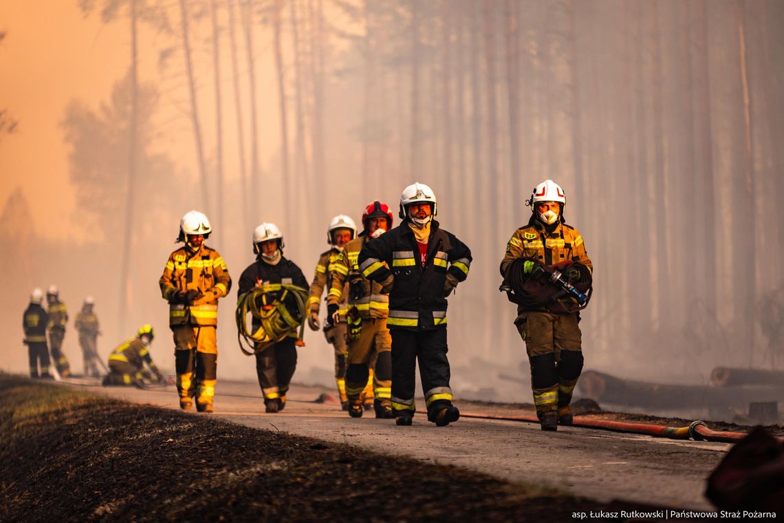Sytuacja z pożarem lasu trudna, ale opanowana; w akcji strażacy z kilku województw