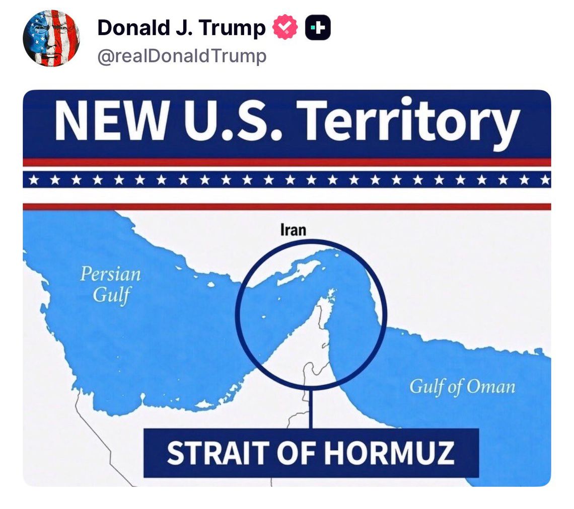Trump opublikował grafikę z cieśniną Ormuz i podpisem „nowe terytorium USA”
