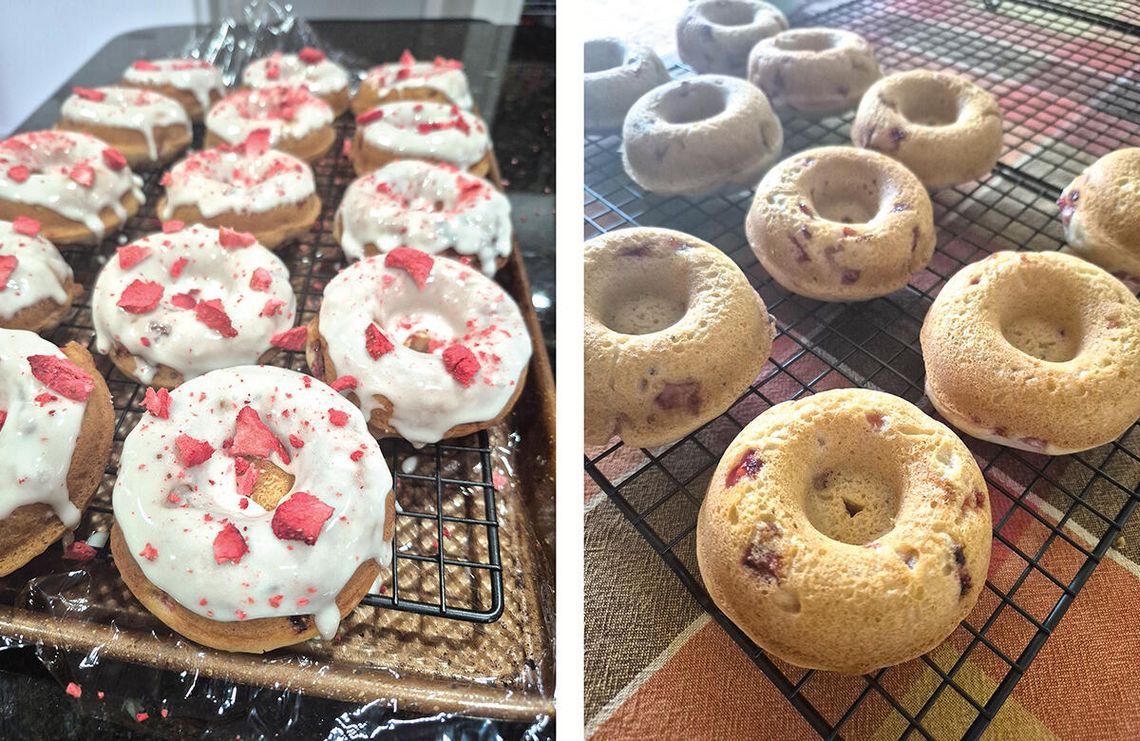 Truskawkowe pieczone pączki