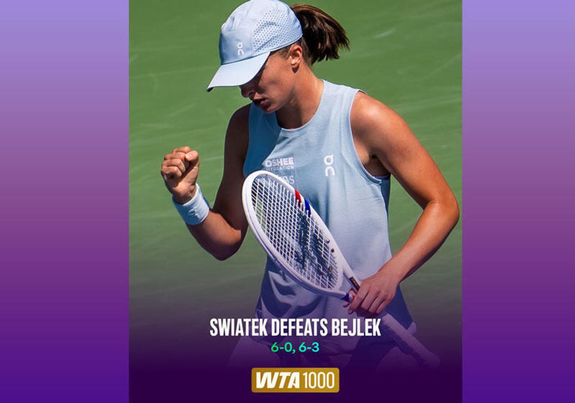 Turniej WTA w Toronto - Świątek awansowała do trzeciej rundy Turniej WTA w Toronto - Świątek awansowała do trzeciej rundy