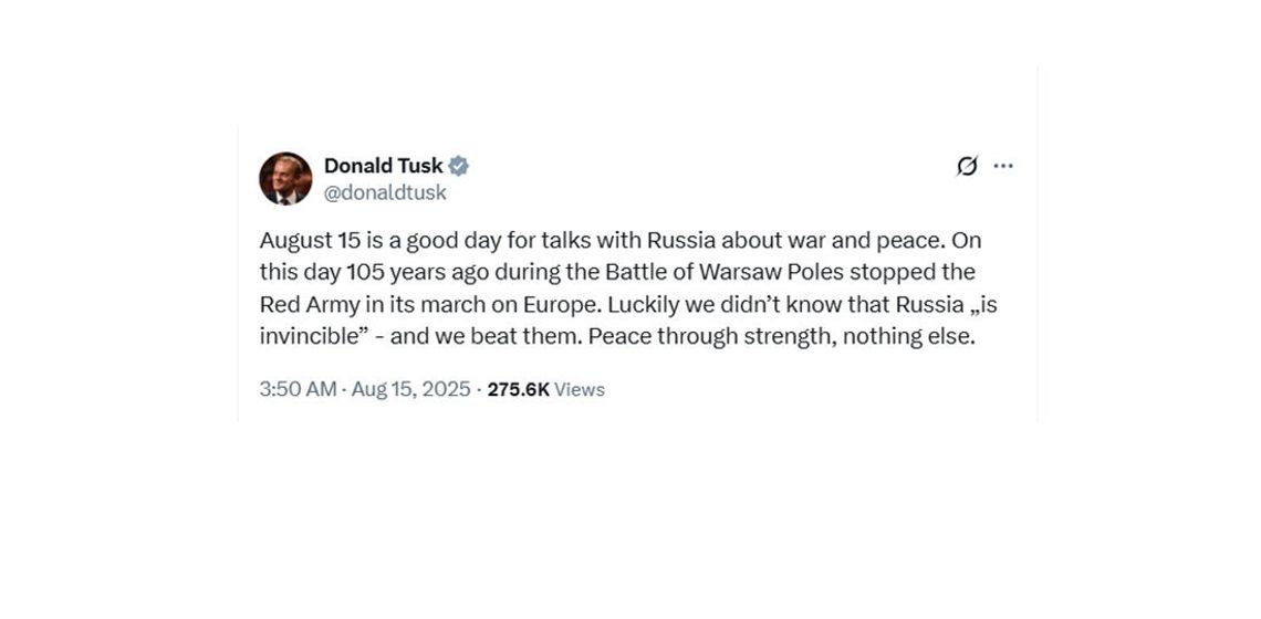 Tusk: 15 sierpnia to dobry dzień na rozmowy z Rosją o wojnie i pokoju