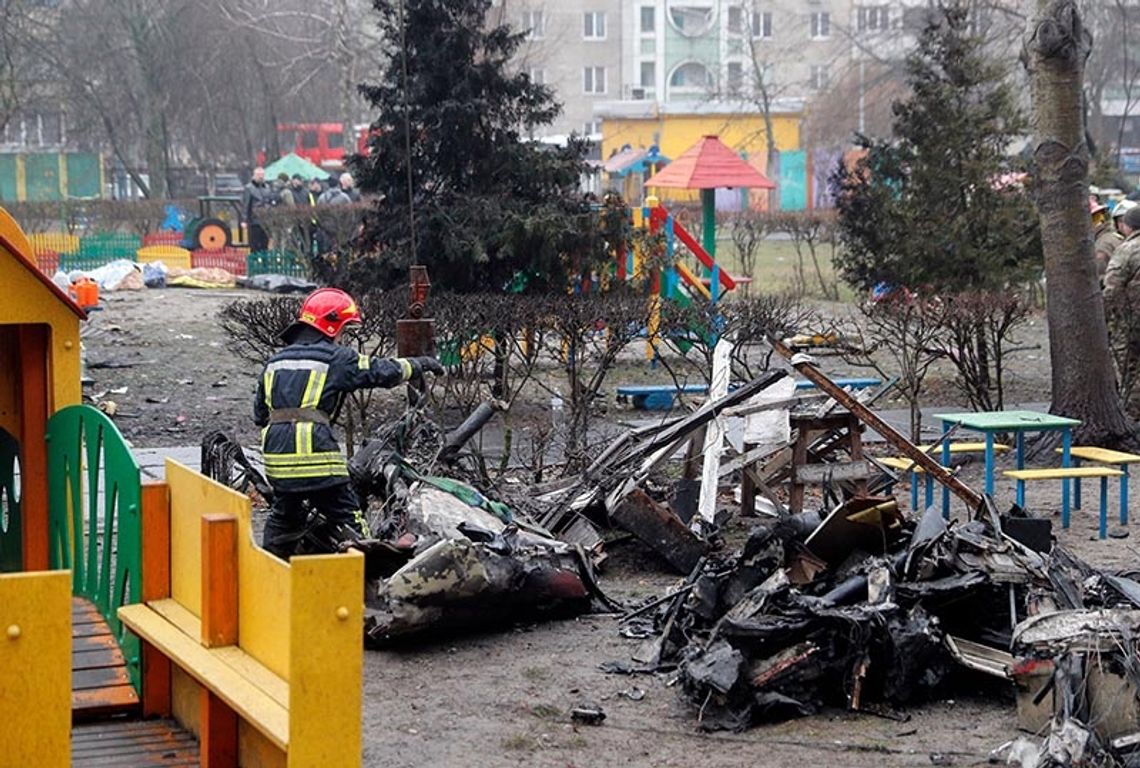 Ukraina. Władze: gdyby nie było wojny, nie doszłoby do katastrofy śmigłowca w Browarach