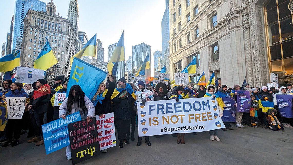 Ukraińcy, w tym chicagowscy, upamiętniają trzecią rocznicę pełnoskalowej wojny Ukraińcy, w tym chicagowscy, upamiętniają trzecią rocznicę pełnoskalowej wojny