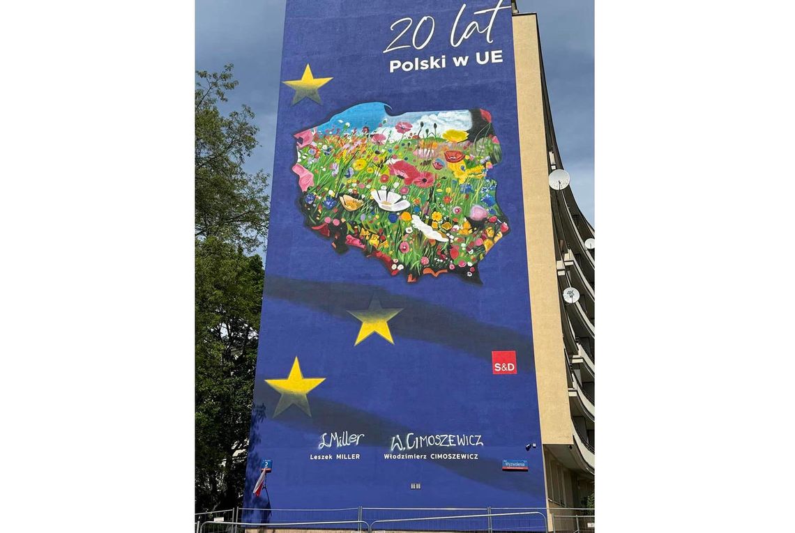 W Warszawie odsłonięto mural z okazji 20-lecia wejścia Polski do UE