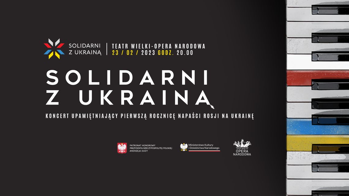 Warszawa. W wigilię rocznicy rosyjskiej agresji odbył się koncert "Solidarni z Ukrainą"