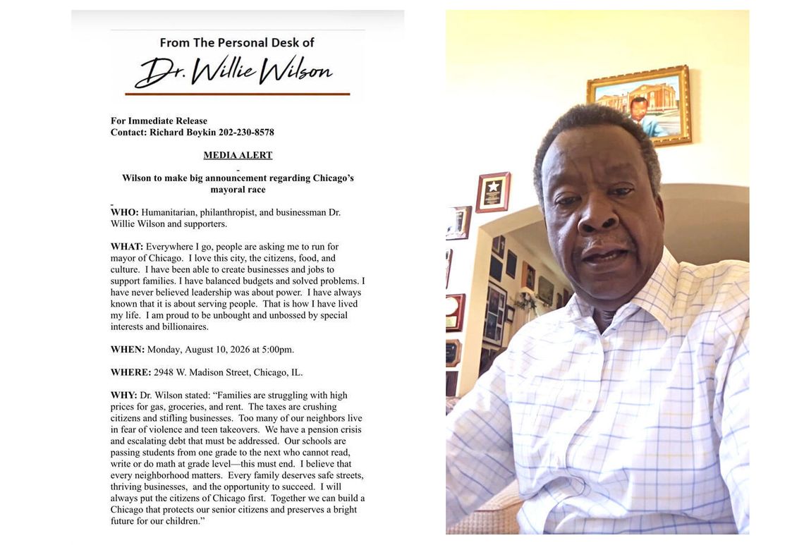Willie Wilson po raz czwarty powalczy o fotel burmistrza Chicago