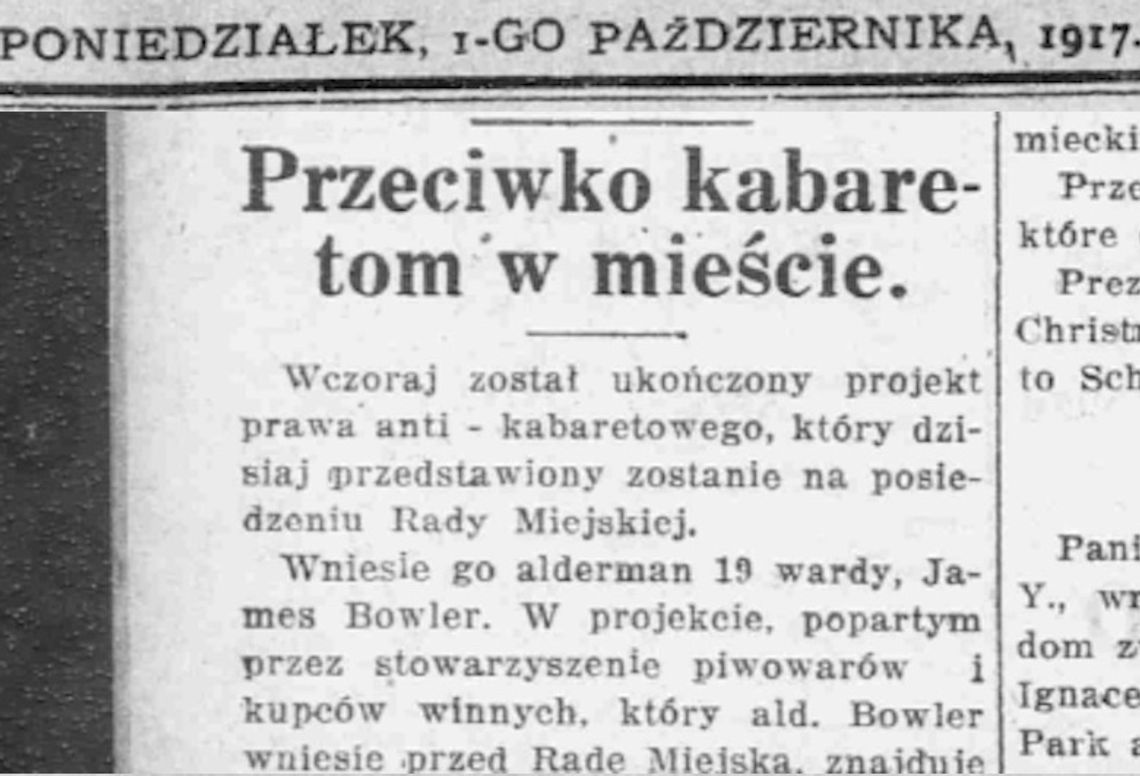 Z Archiwum Redakcyi. Czego nie wolno było w chicagowskich restauracjach w 1917 r. (PODCAST)