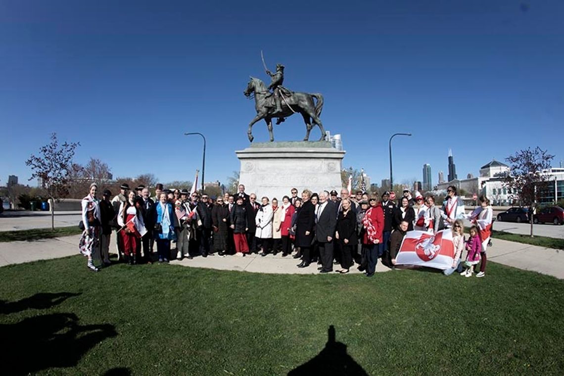 Złożenie wieńców pod pomnikiem gen. Tadeusza Kościuszki przy Alei Solidarności