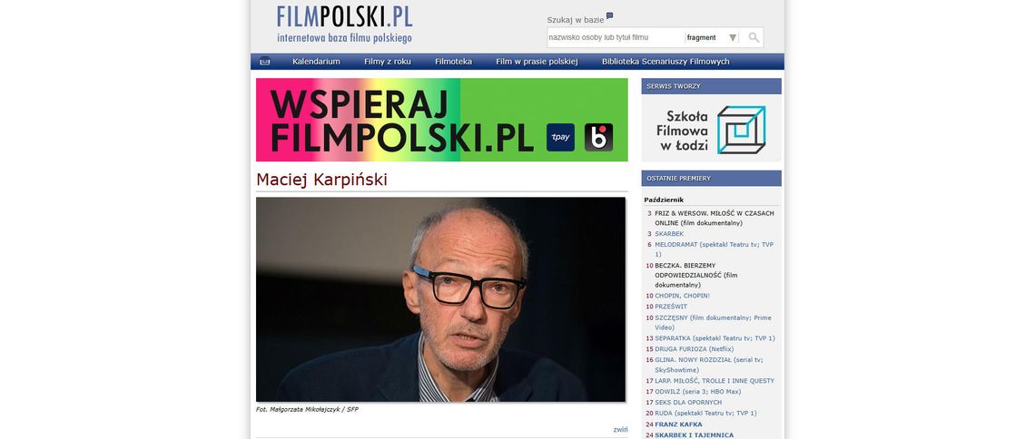 Zmarł Maciej Karpiński, prozaik, dramaturg, scenarzysta i pedagog Zmarł Maciej Karpiński, prozaik, dramaturg, scenarzysta i pedagog