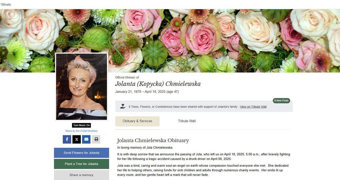 Zmarła Jolanta Chmielewska po wypadku na przedmieściach