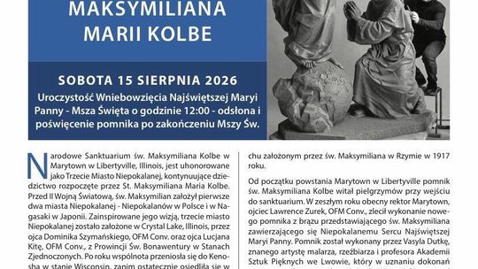 Odsłona i poświęcenie nowego pomnika Matki Bożej i św. Maksymiliana Marii Kolbe w Libertyville