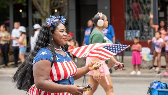 Parada z okazji Święta Niepodległości w Hyde Park w Chicago