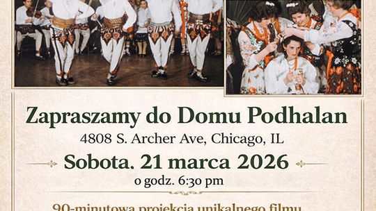 Pokaz filmu „Góralskie Wesele” (1961 r.) w Domu Podhalan Pokaz filmu „Góralskie Wesele” (1961 r.) w Domu Podhalan