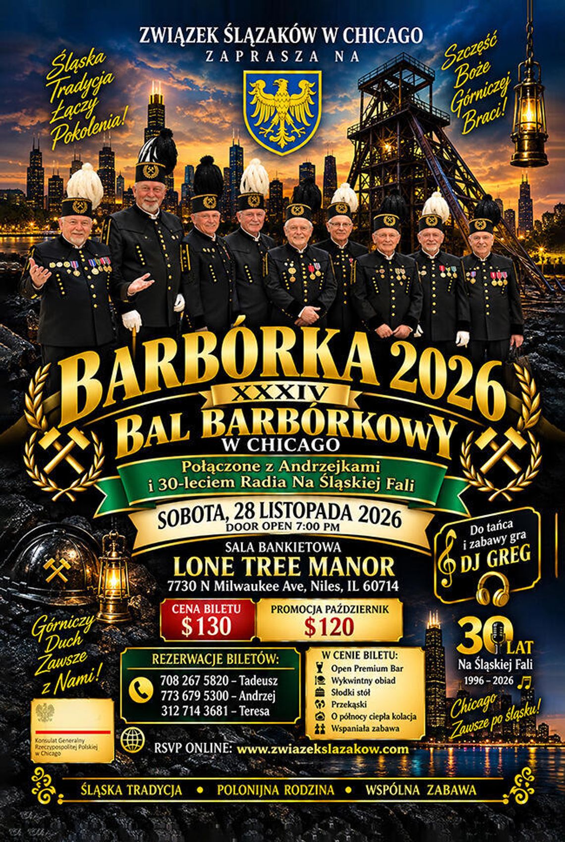 Barbórka 2026, Andrzejki i 30-lecie Radia na Śląskiej Fali w Chicago