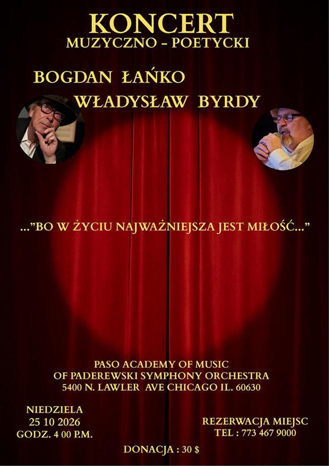 „Bo w życiu najważniejsza jest miłość” – koncert muzyczno-poetycki