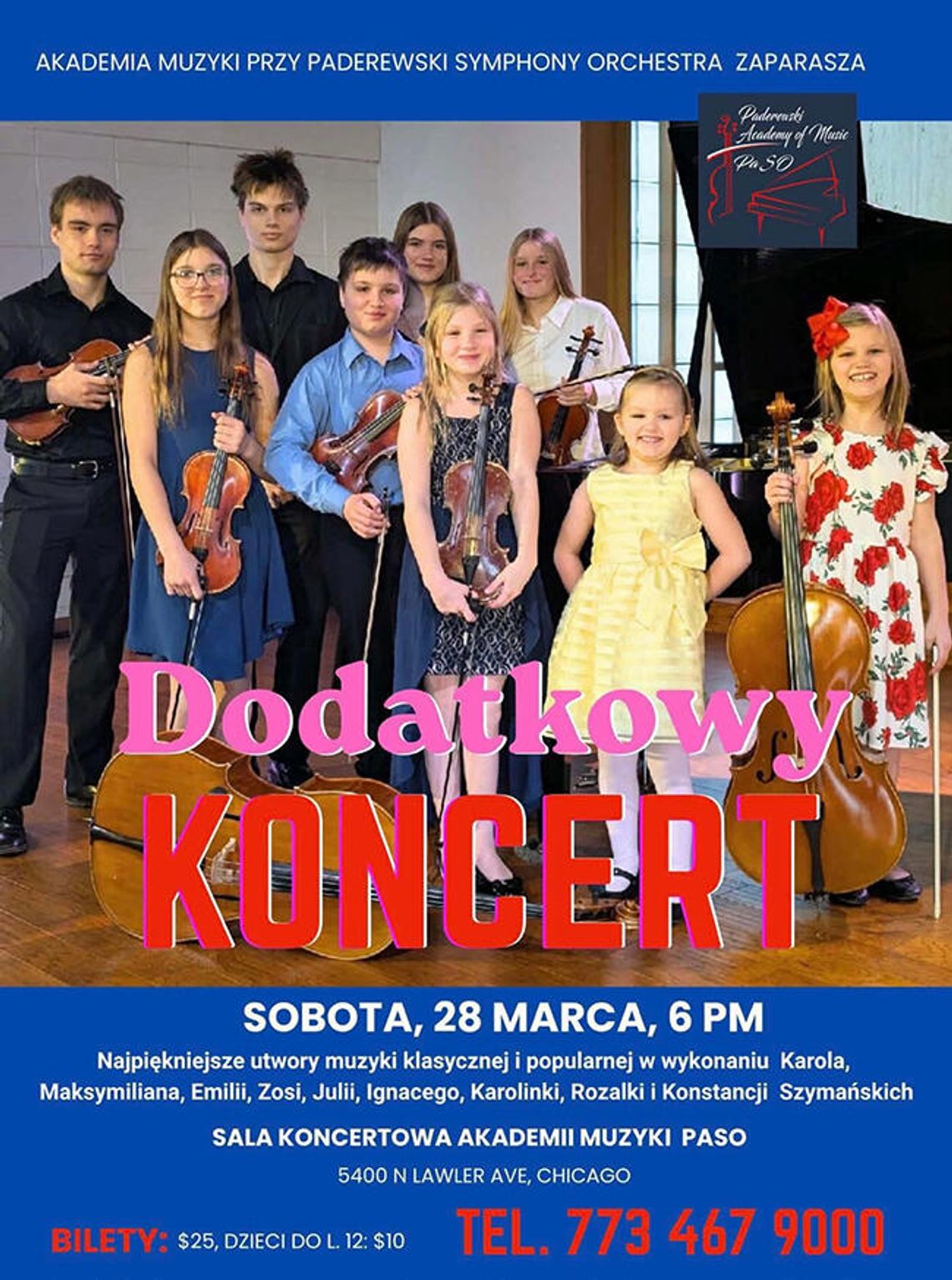 Dodatkowy koncert rodziny Szymańskich w Akademi Muzyki PaSO