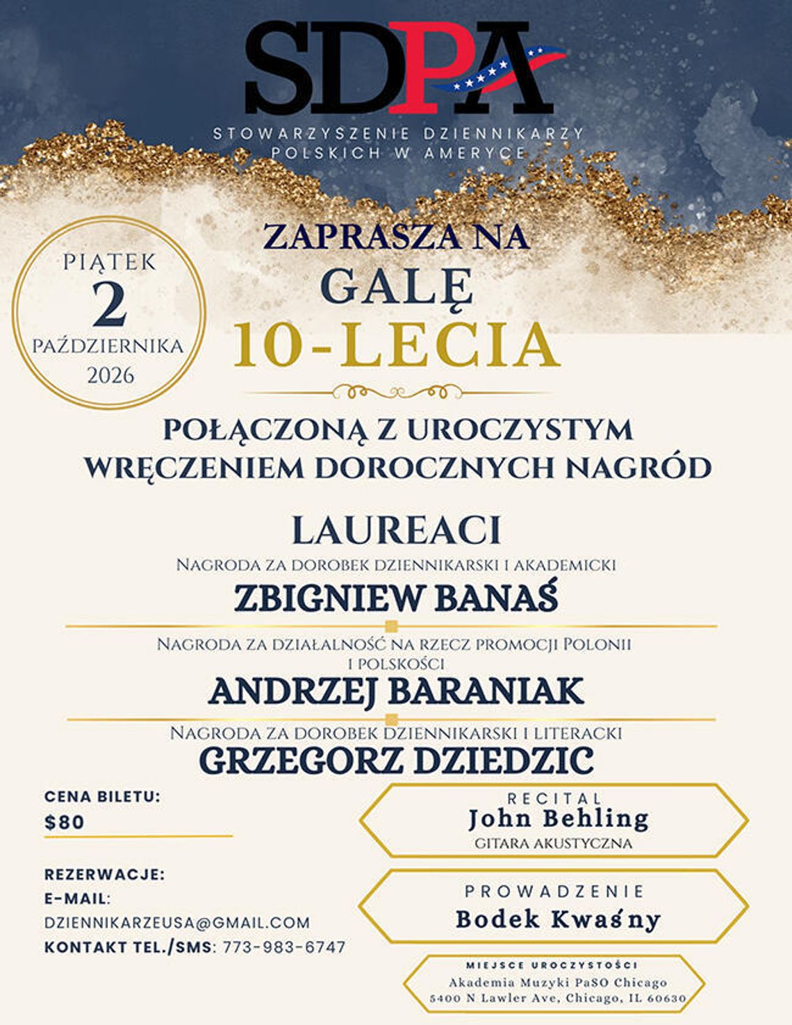 Gala 10-lecia Stowarzyszenia Dziennikarzy Polskich w Ameryce Gala 10-lecia Stowarzyszenia Dziennikarzy Polskich w Ameryce