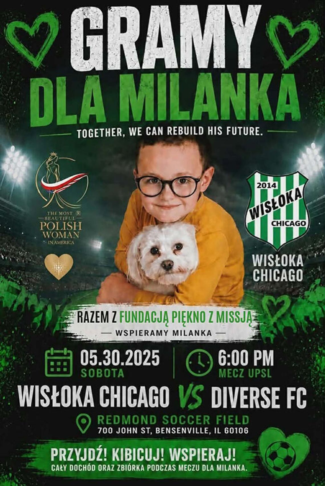 Gramy dla Milanka – mecz charytatywny Wisłoki Chicago