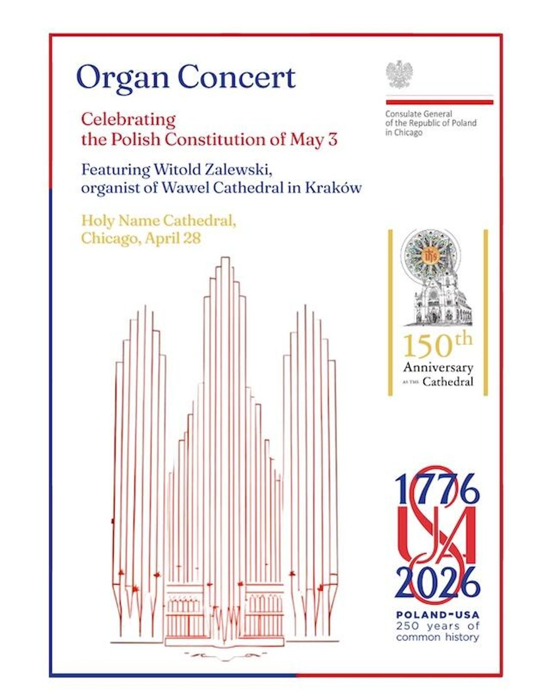 Koncert organowy Witolda Zalewskiego w Katedrze Najświętszego Imienia Jezusa w Chicago Koncert organowy Witolda Zalewskiego w Katedrze Najświętszego Imienia Jezusa w Chicago