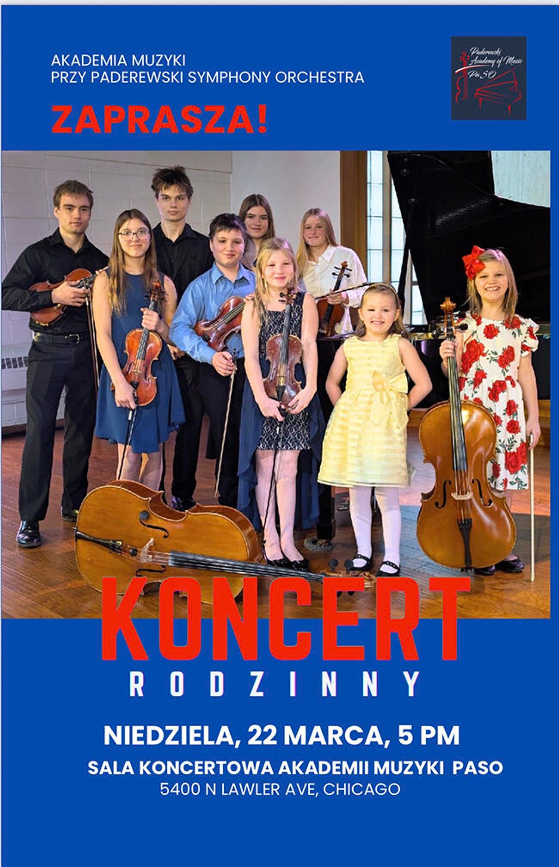 Koncert rodzinny w Akademii Muzyki przy Paderewski Symphony Orchestra