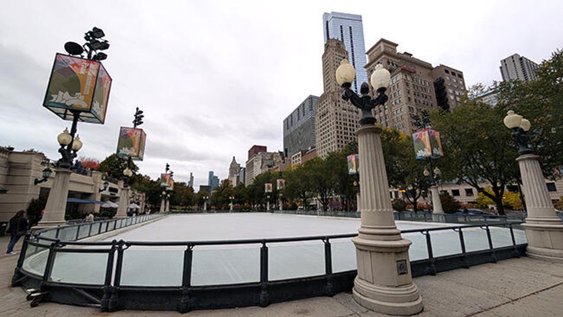 Lodowiska w parkach: Millenijnym i Maggie Daley