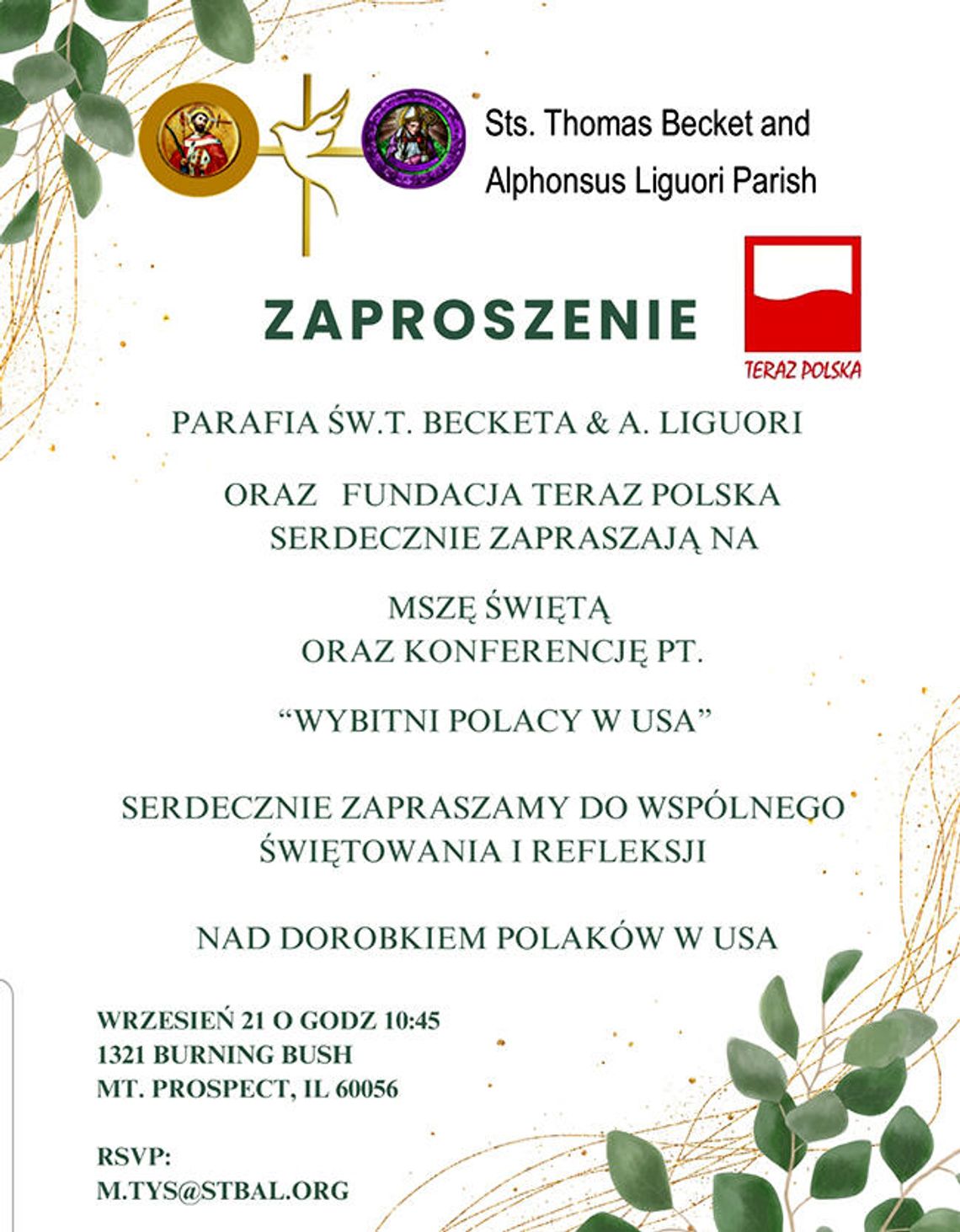 Msza św. i konferencja pt. „Wybitni Polacy w USA”