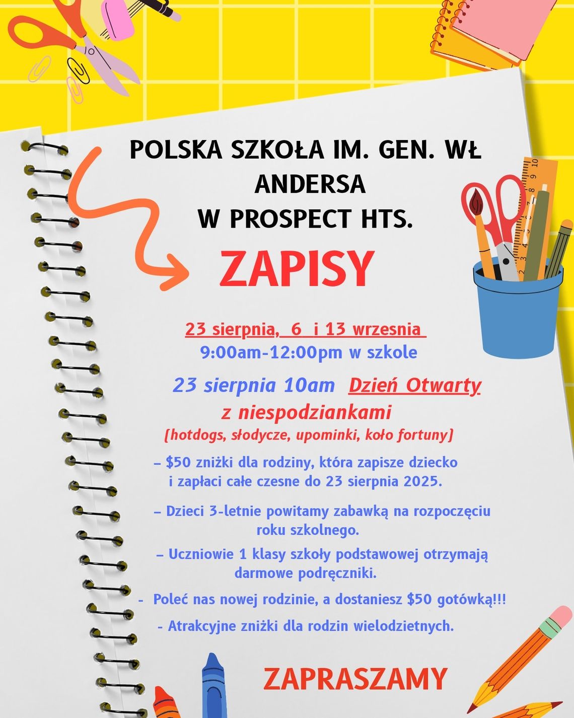 Nowa lokalizacja i zapisy do szkoły im. gen. Wł. Andersa
