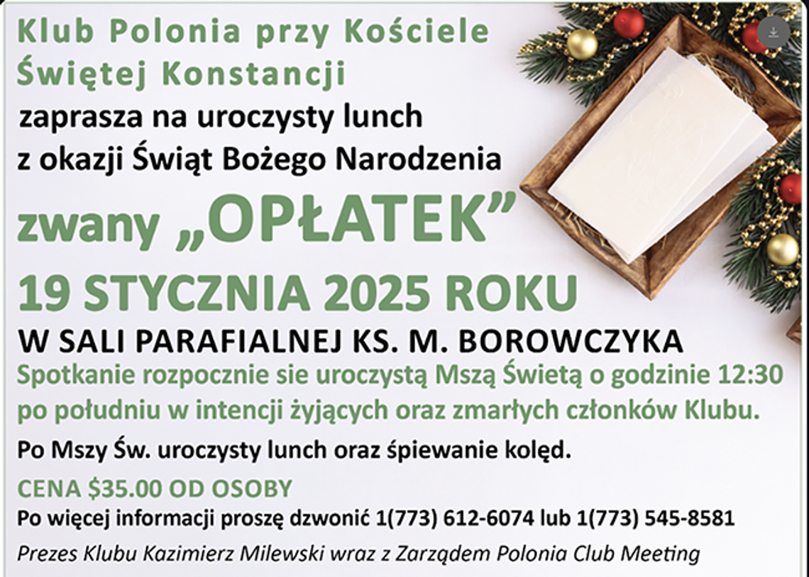Opłatek z Klubem Polonia Opłatek z Klubem Polonia