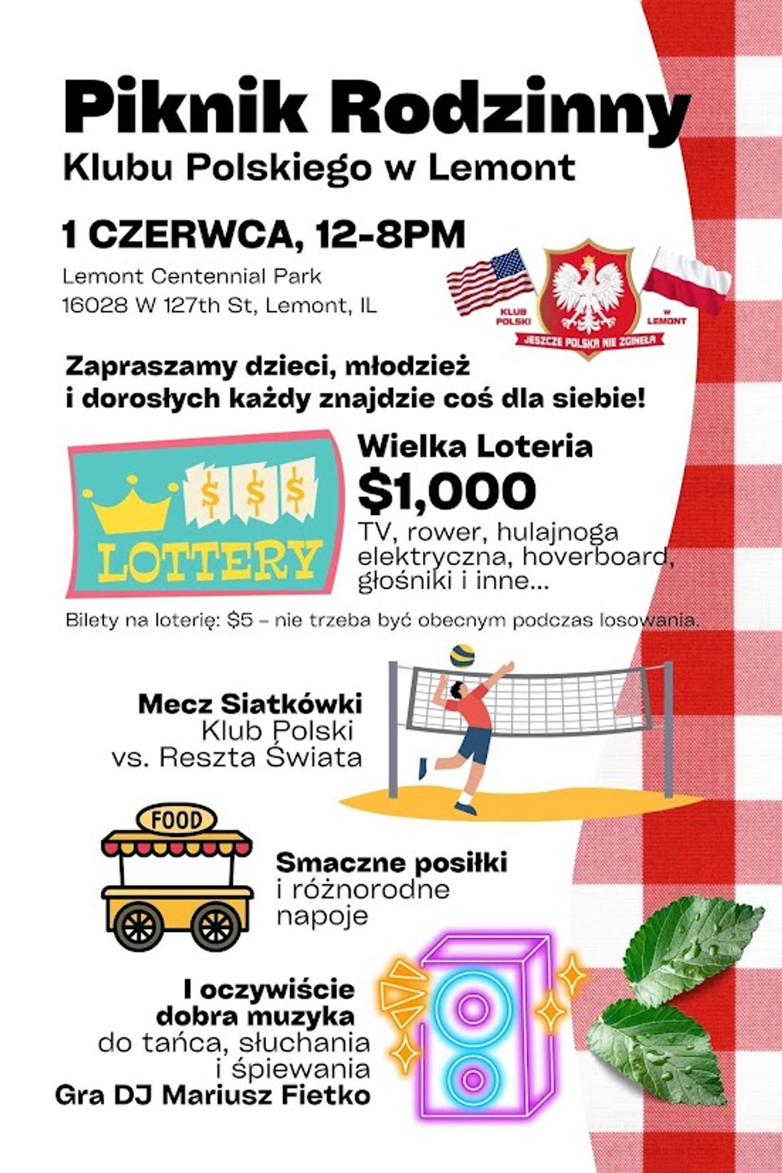 Piknik rodzinny Klubu Polskiego w Lemont