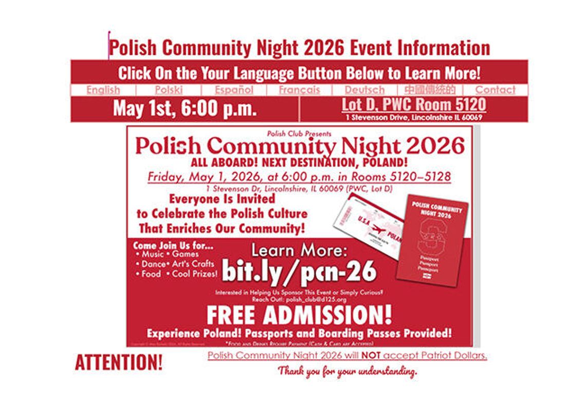 Polski Festiwal 2026 w Stevenson High School Polski Festiwal 2026 w Stevenson High School