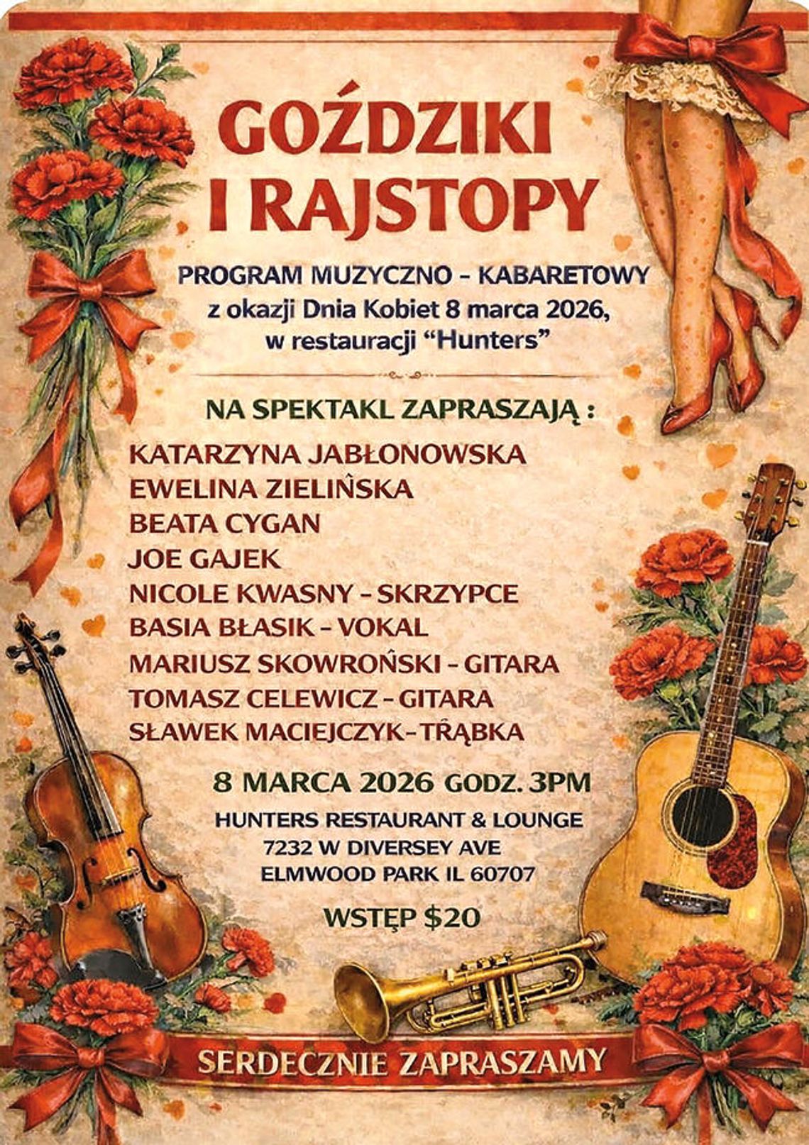 Program muzyczno-kabaretowy „Rajstopy i goździki”
