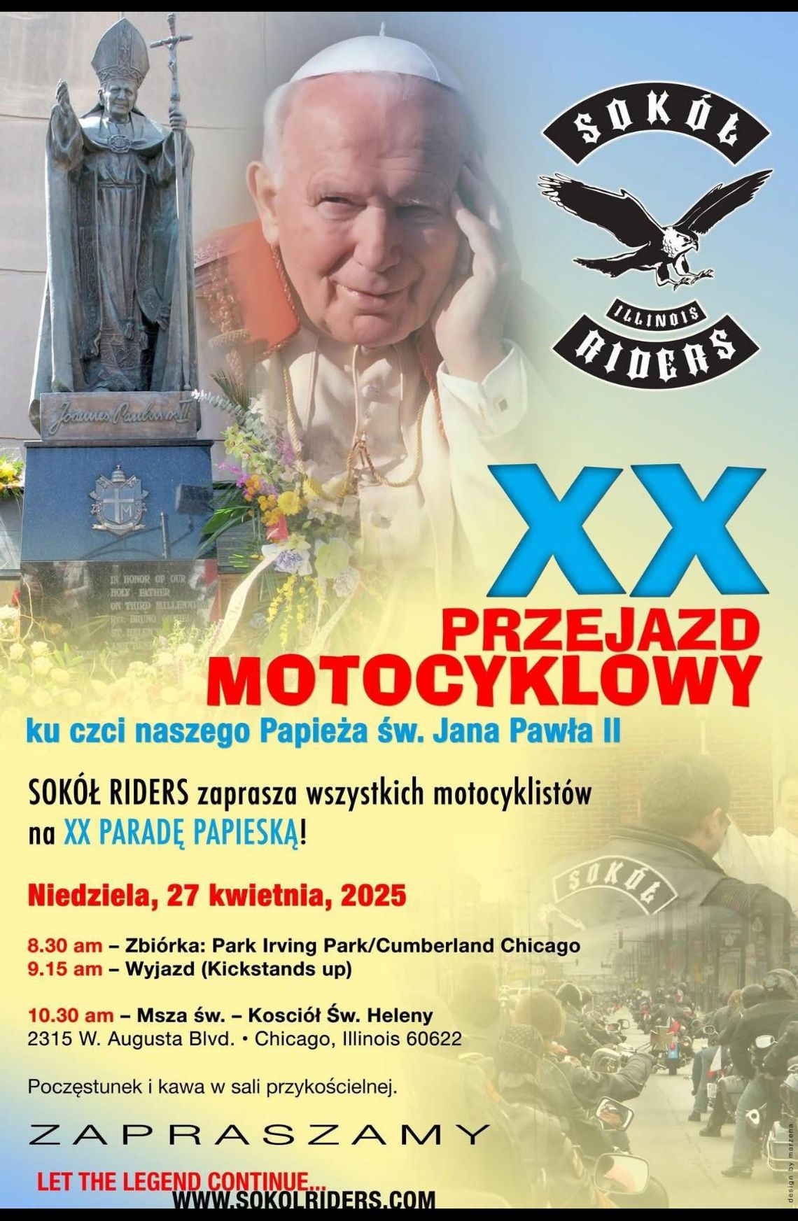 Rocznica kanonizacji śp. Jana Pawła II z udziałem klubów motocyklowych