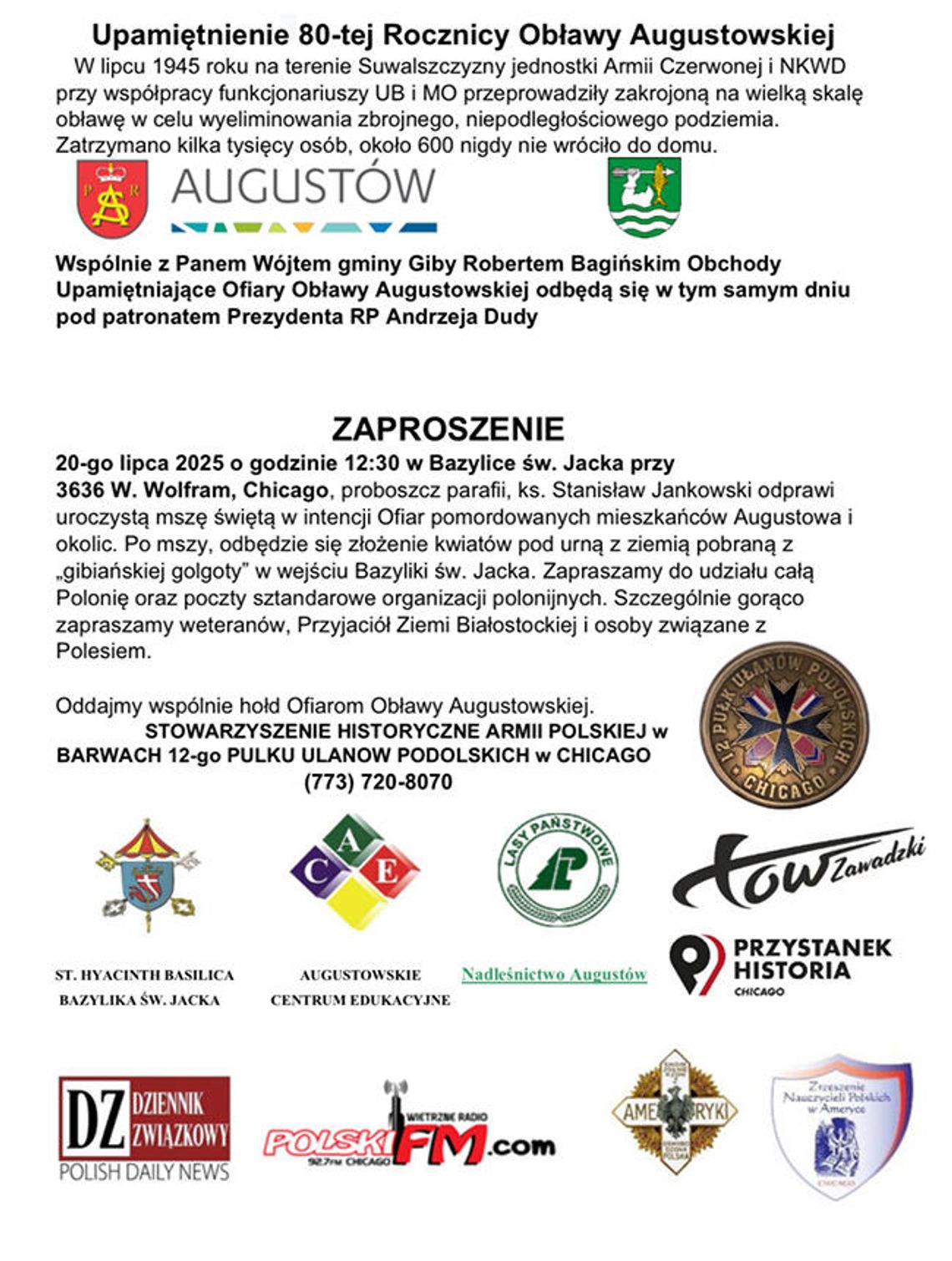 Upamiętnienie 80. rocznicy Obławy Augustowskiej Upamiętnienie 80. rocznicy Obławy Augustowskiej