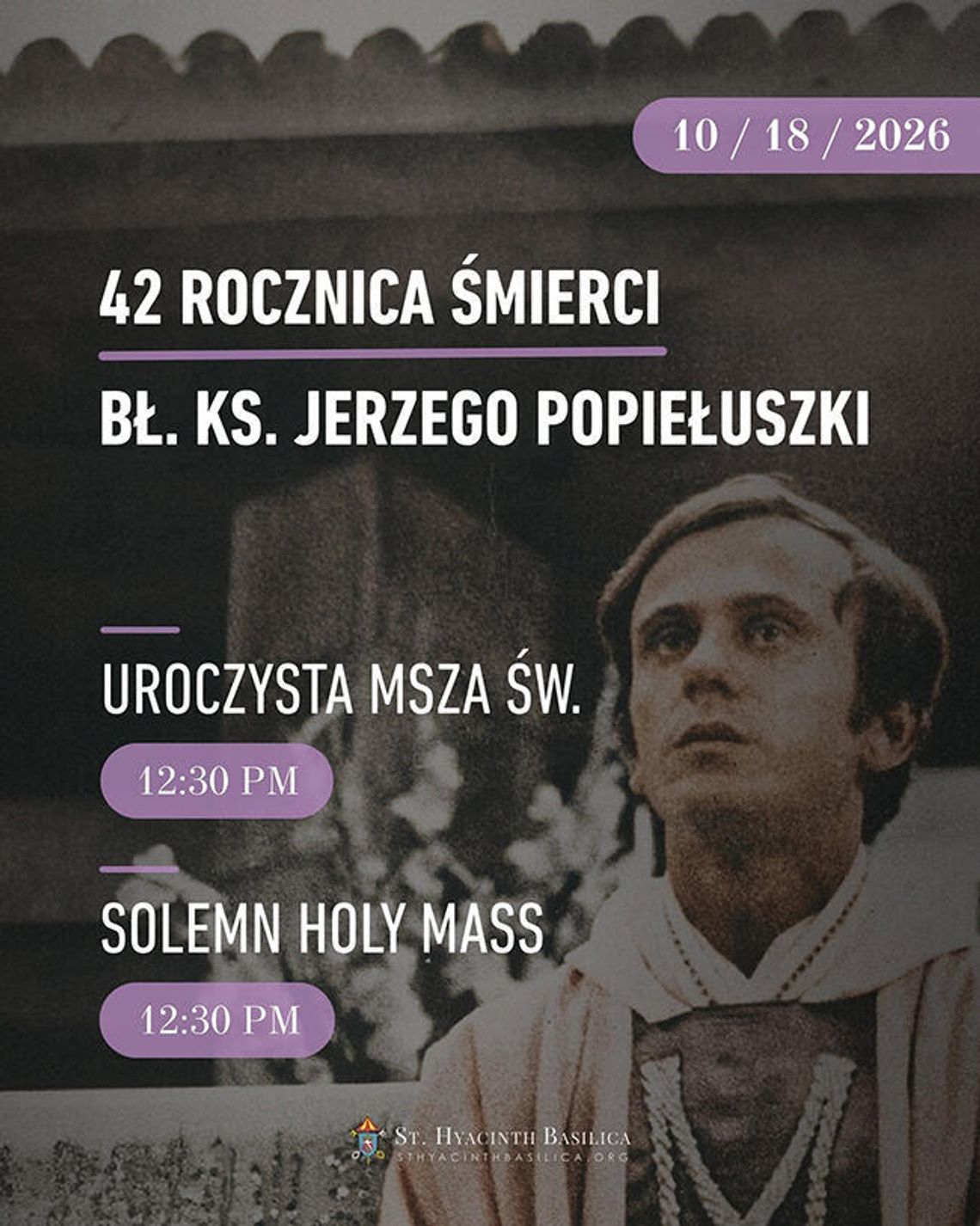 Uroczysta msza św. w 42. rocznicę śmierci bł. ks. Jerzego Popiełuszki Uroczysta msza św. w 42. rocznicę śmierci bł. ks. Jerzego Popiełuszki
