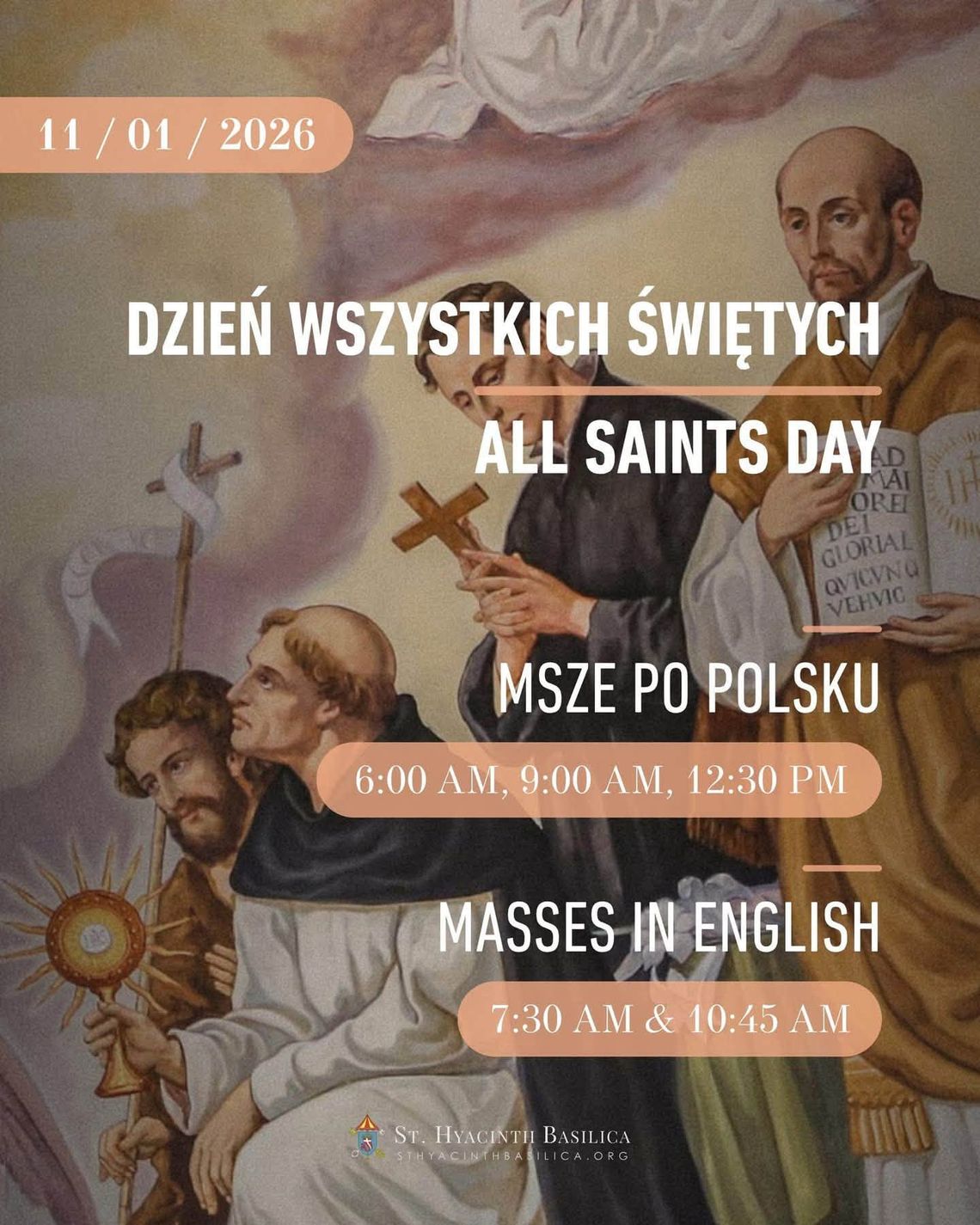 Uroczystość Wszystkich Świętych – 1 listopada, w Bazylice św. Jacka Uroczystość Wszystkich Świętych – 1 listopada, w Bazylice św. Jacka