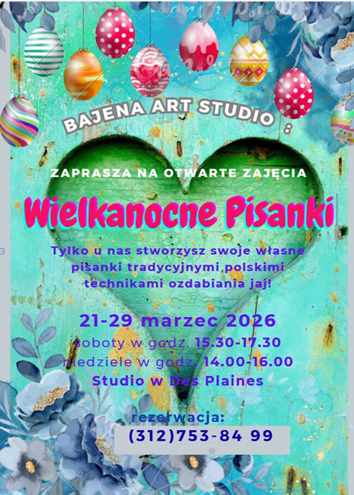 Wielkanocne pisanki w Bajena Art Studio