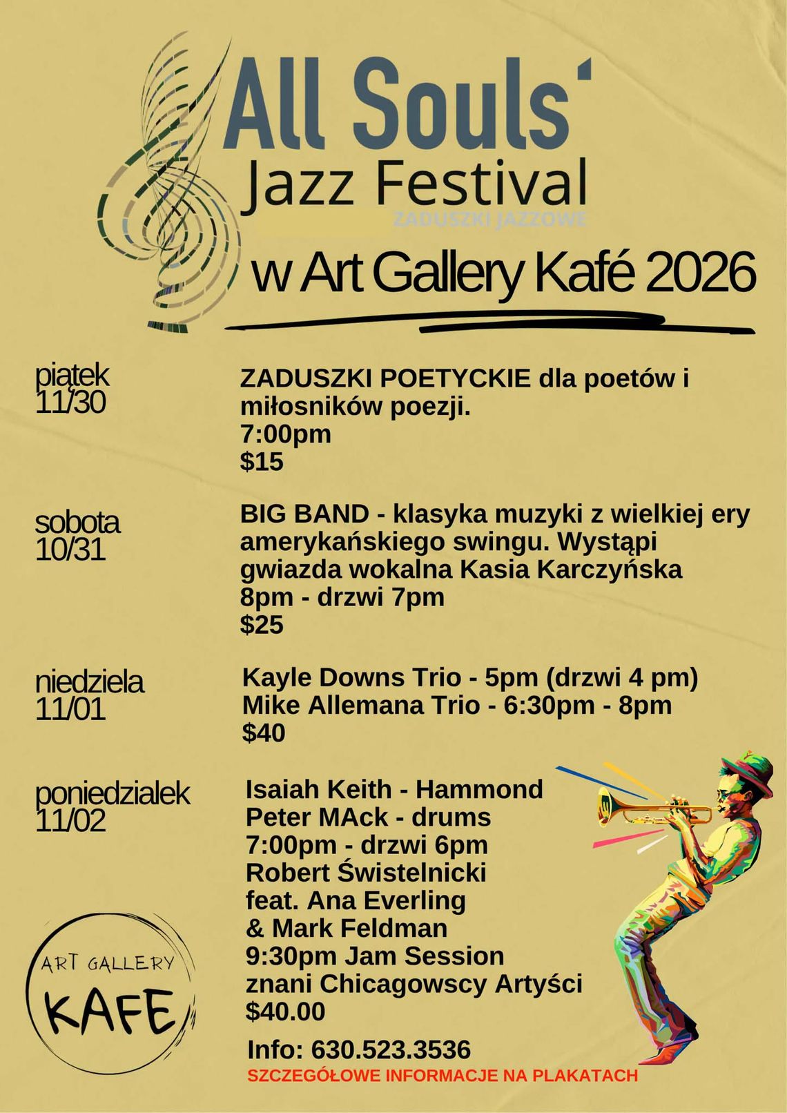 Zaduszki Jazzowe – 4 dni w Art Gallery Kafe Zaduszki Jazzowe – 4 dni w Art Gallery Kafe