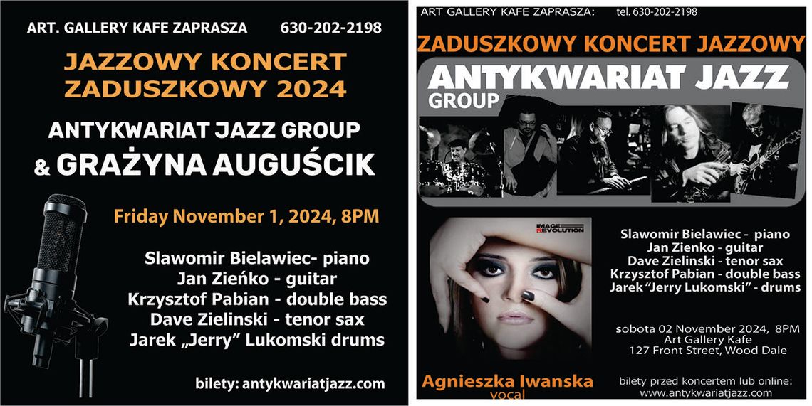 Zaduszkowe koncerty jazzowe w Art Gallery Kafe