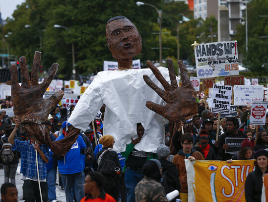 Protests in St. Louis, Missouri, USA over police shootings