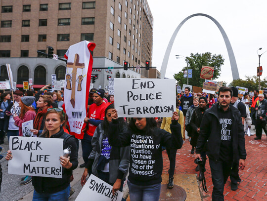 Protests in St. Louis, Missouri, USA over police shootings