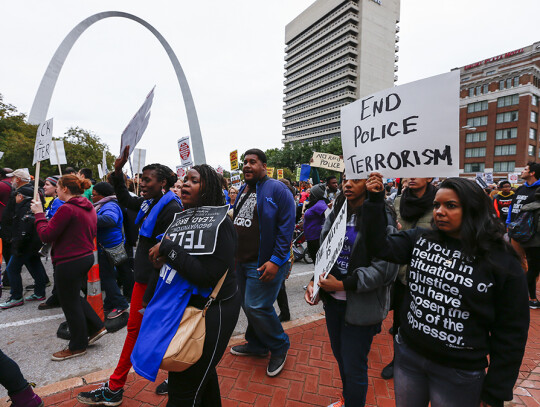 Protests in St. Louis, Missouri, USA over police shootings