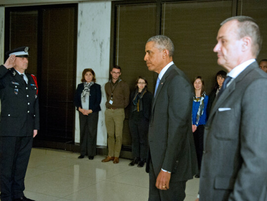 Obama Signs Condolence Book at the Embassy of France