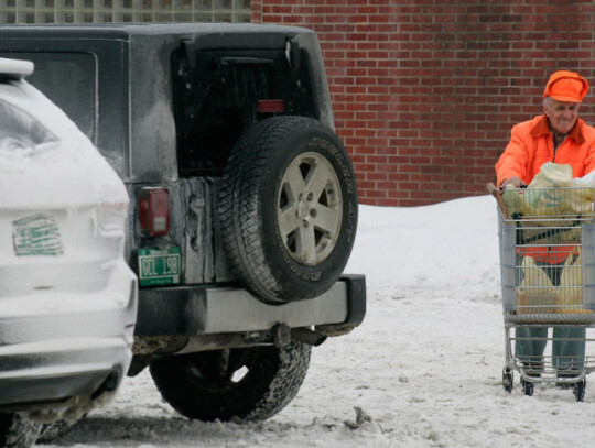 Snow covers New England states.