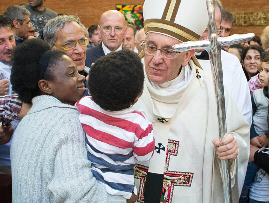 Pope Francis during the traditional Washing of the feet