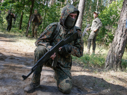 Military training session for civilians in Kiev