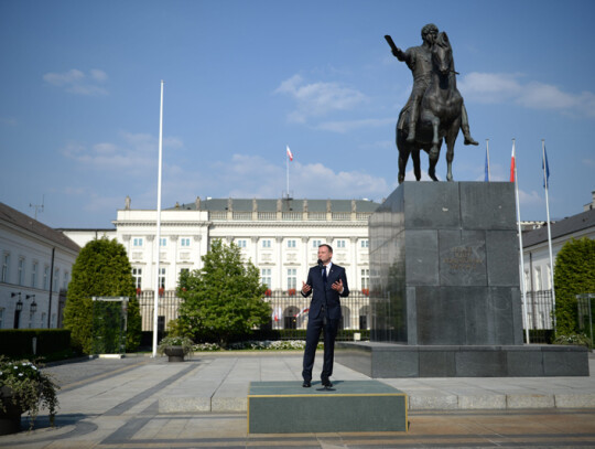 Poland's President Andrzej Duda welcome ceremony in the Presidential Palace