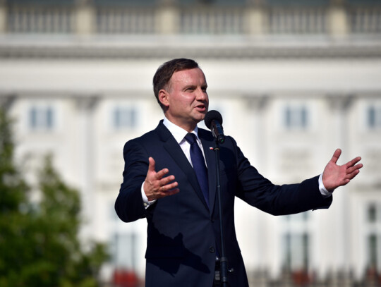 Poland's President Andrzej Duda welcome ceremony in the Presidential Palace