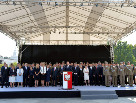 Poland's President Andrzej Duda takes sup