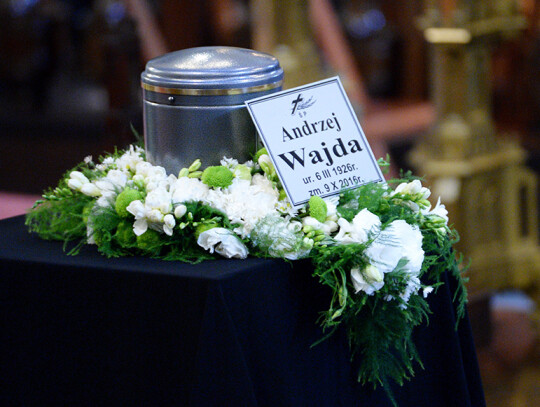 Urn with ashes of late Andrzej Wajda