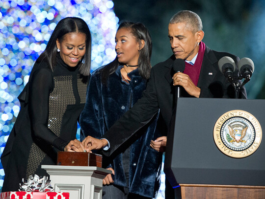 US President Barack Obama attends the National Christmas Tree Lighting in Washington, DC